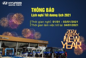 THÔNG BÁO: LỊCH NGHỈ TẾT DƯƠNG LỊCH 2021