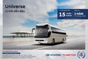 Miễm Phí 3 Năm Đăng Kiểm Khi Mua Universe - 47 Chỗ