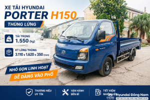 Hyundai Porter H150 1.5 tấn thùng lửng dài 3m1
