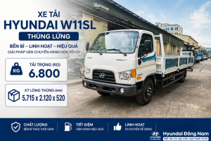 Hyundai Mighty W11SL 7 tấn thùng lửng dài 5m7