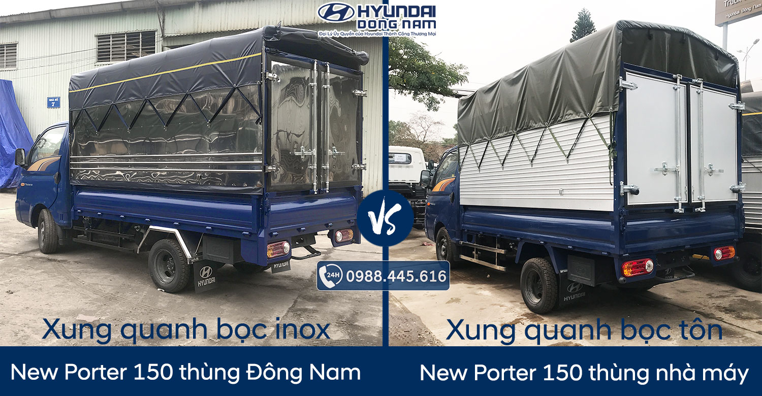 So sanh xe Hyundai Porter 150 thung mo buong và không mở bưởng 2