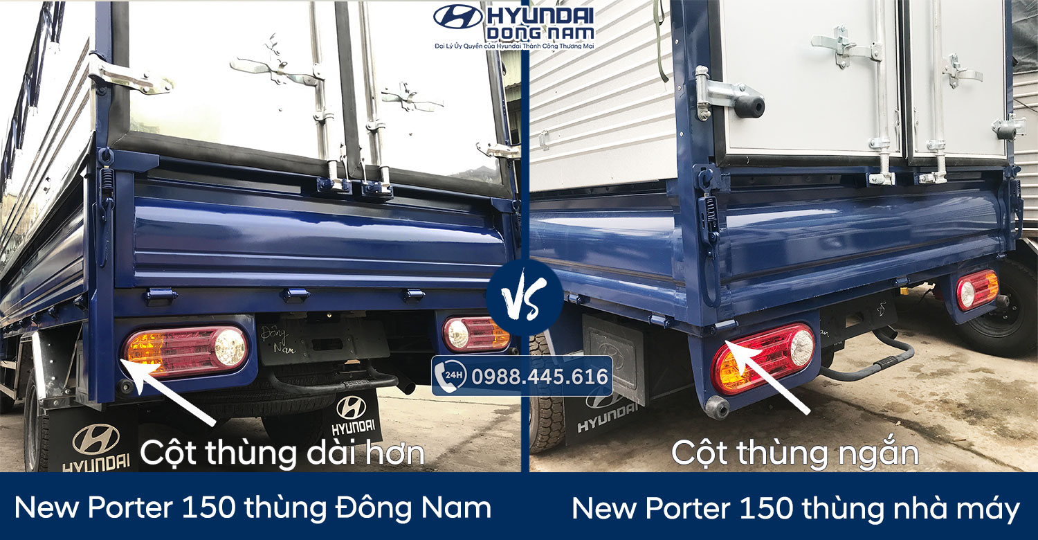 So sanh xe Hyundai Porter 150 thung mo buong và không mở bưởng 4