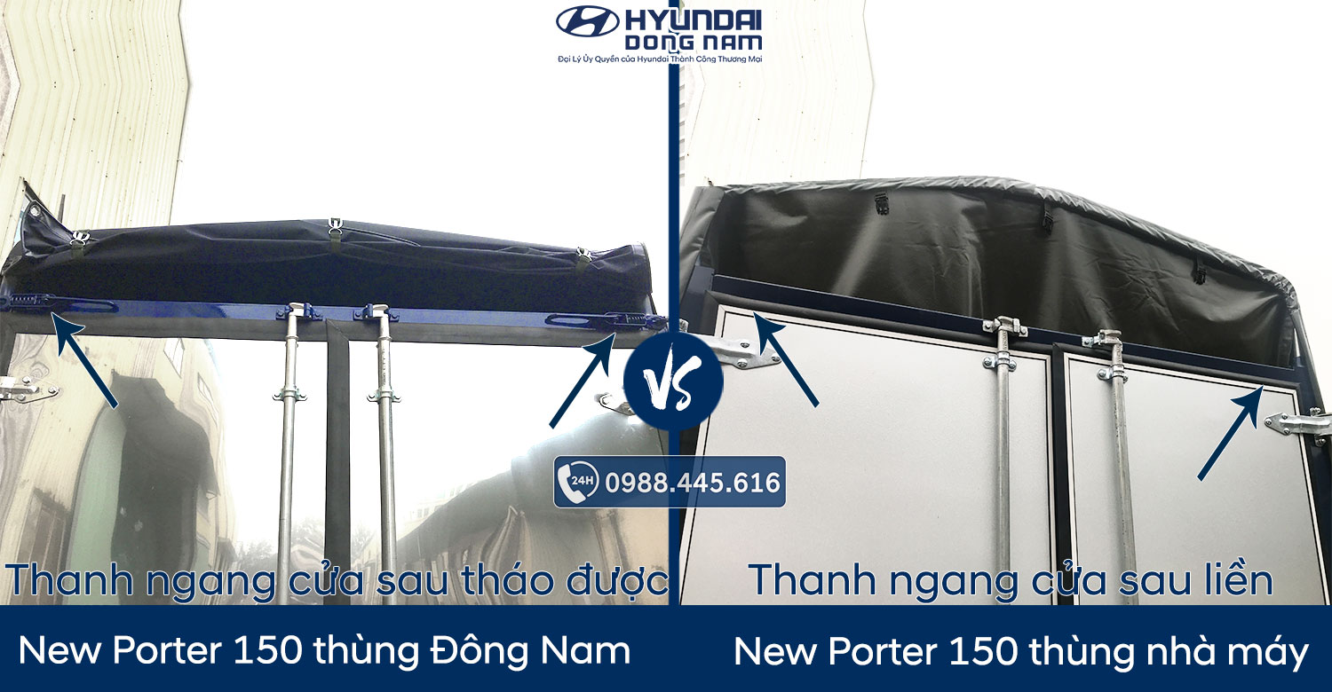 So sanh xe Hyundai Porter 150 thung mo buong và không mở bưởng 5