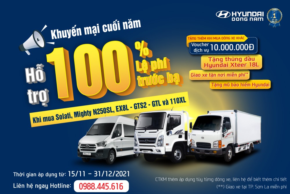 KHUYẾN MẠI CUỐI NĂM - MUA XE TẢI HYUNDAI ƯU ĐÃI LỚN