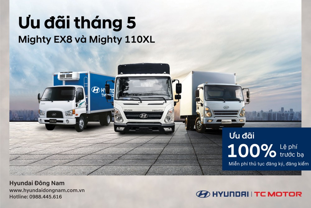 Ưu đãi đặc  biệt cho dòng xe tải 7 tấn Mighty EX8 và Mighty 110XL trong tháng 7