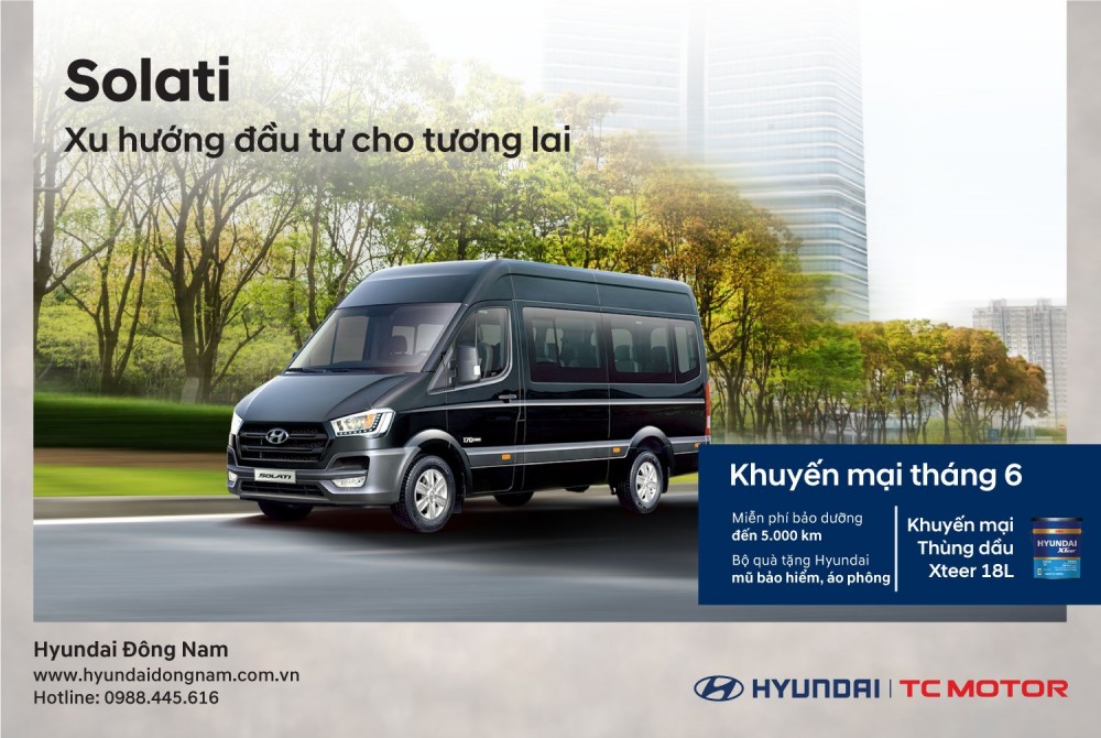 Khuyến mãi lớn cho dòng xe Solati, County trong tháng 7, duy nhất chỉ có tại Hyundai Đông Nam