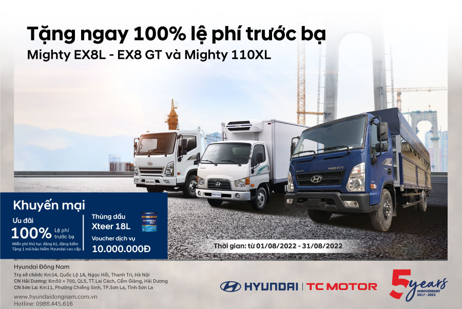 Tháng 7 Ngâu, khuyến mại lớn dành cho dòng xe Mighty EX8 và 110XL