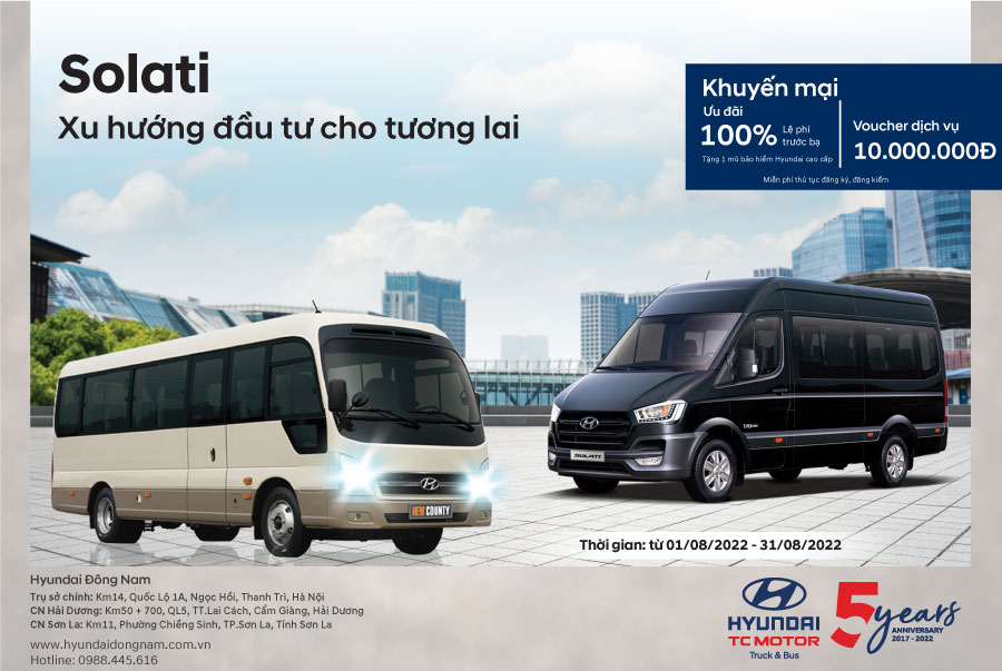 Chương trình khuyến mại dành cho dòng xe Solati và County trong tháng 9