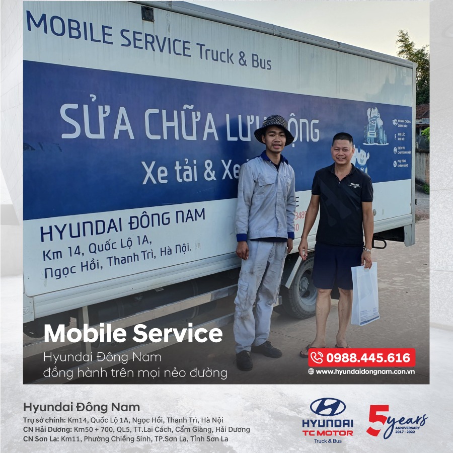 Hình ảnh của đội sửa chữa lưu động hỗ trợ tận nơi cho khách hàng Lào Cai