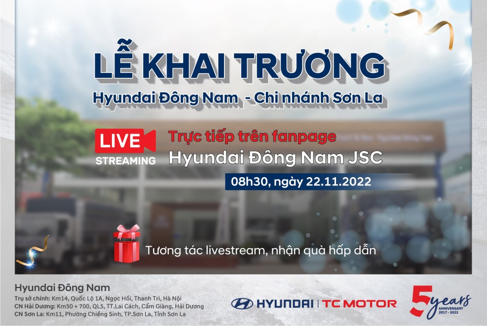 ? TRỰC TIẾP: LỄ KHAI TRƯƠNG ĐẠI LÝ 1S HYUNDAI ĐÔNG NAM - CHI NHÁNH SƠN LA