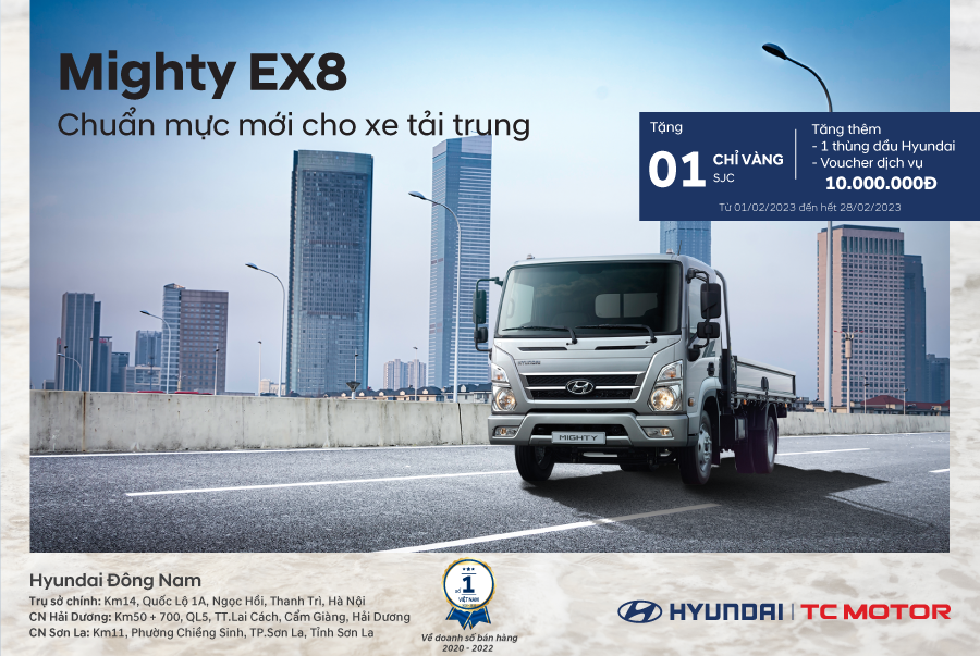 Tặng 1 chỉ vàng khi mua Mighty EX8