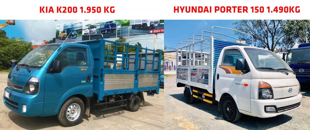 so sanh kia k200 va hyundai porter 150