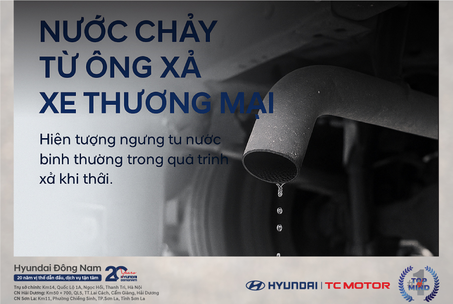 Hiện tượng ống xả ô tô tải bị chảy nước có đáng lo