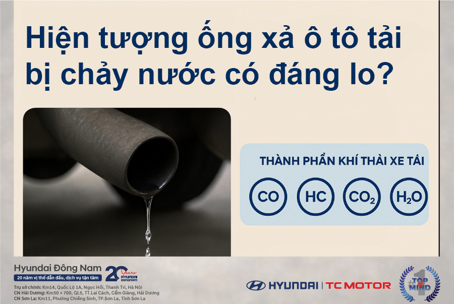 Hiện tượng ống xả ô tô tải bị chảy nước
