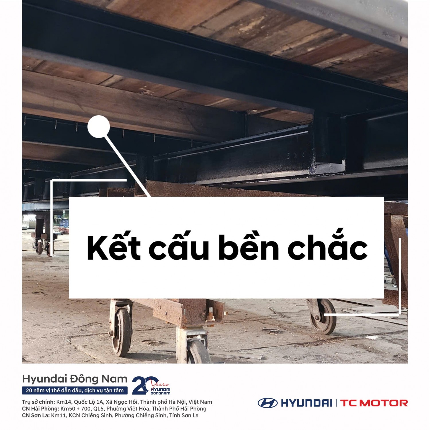 Khung gầm thùng mui bạt Hyundai Đông Nam
