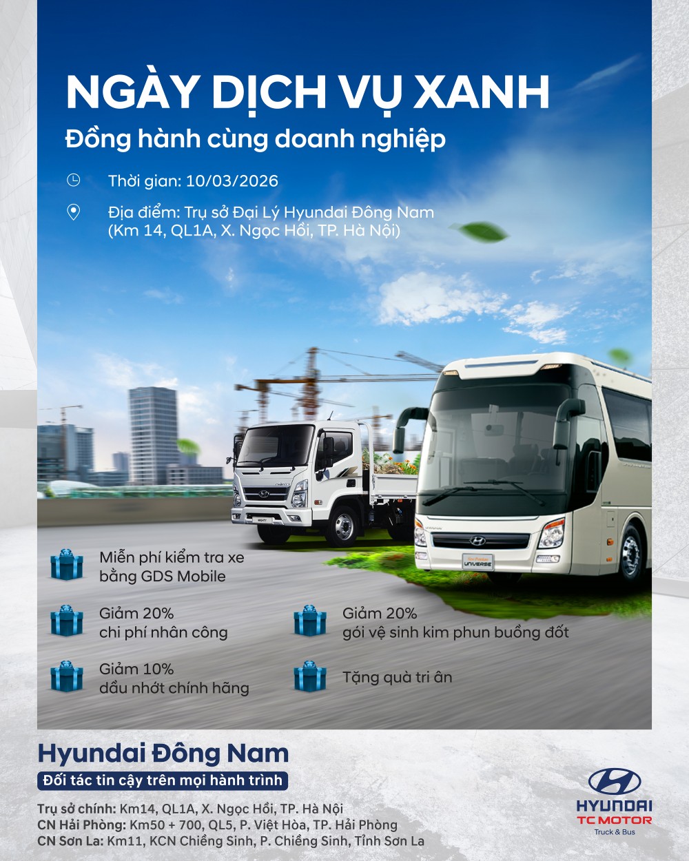 Hyundai Đông Nam chăm sóc khách hàng doanh nghiệp tháng 3