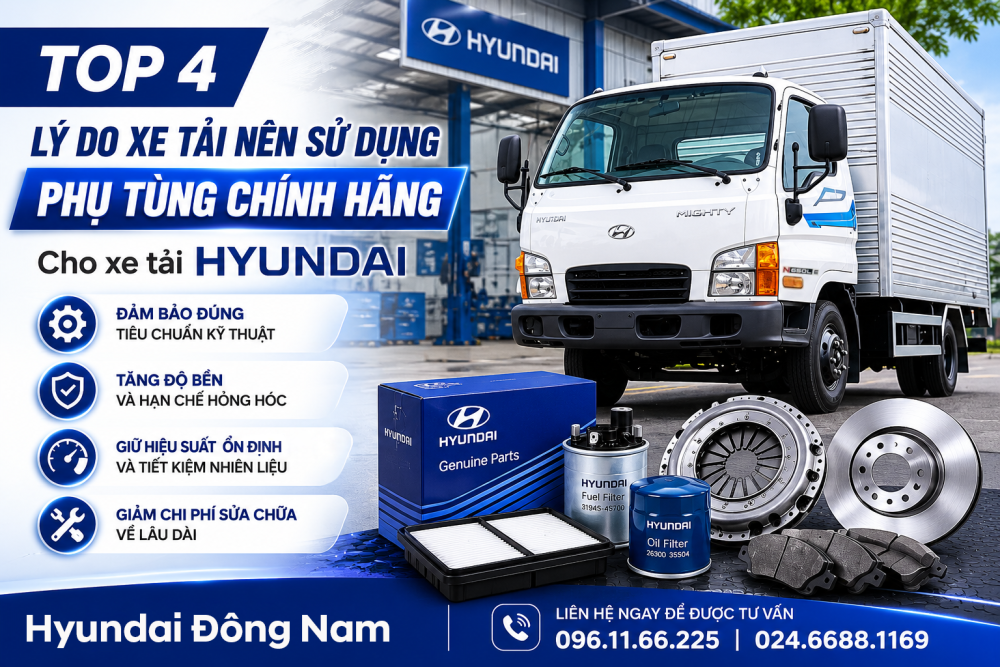 Top 4 lý do nên sử dụng phụ tùng chính hãng cho xe tải Hyundai