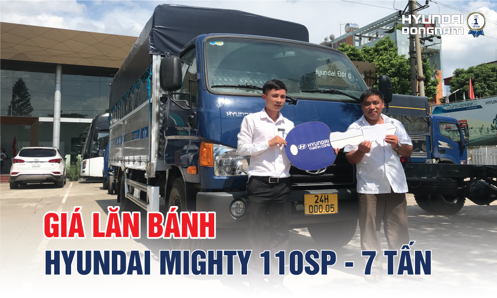 Giá lăn bánh xe tải Hyundai 110SP tải trọng 7 tấn Thùng dài 5m