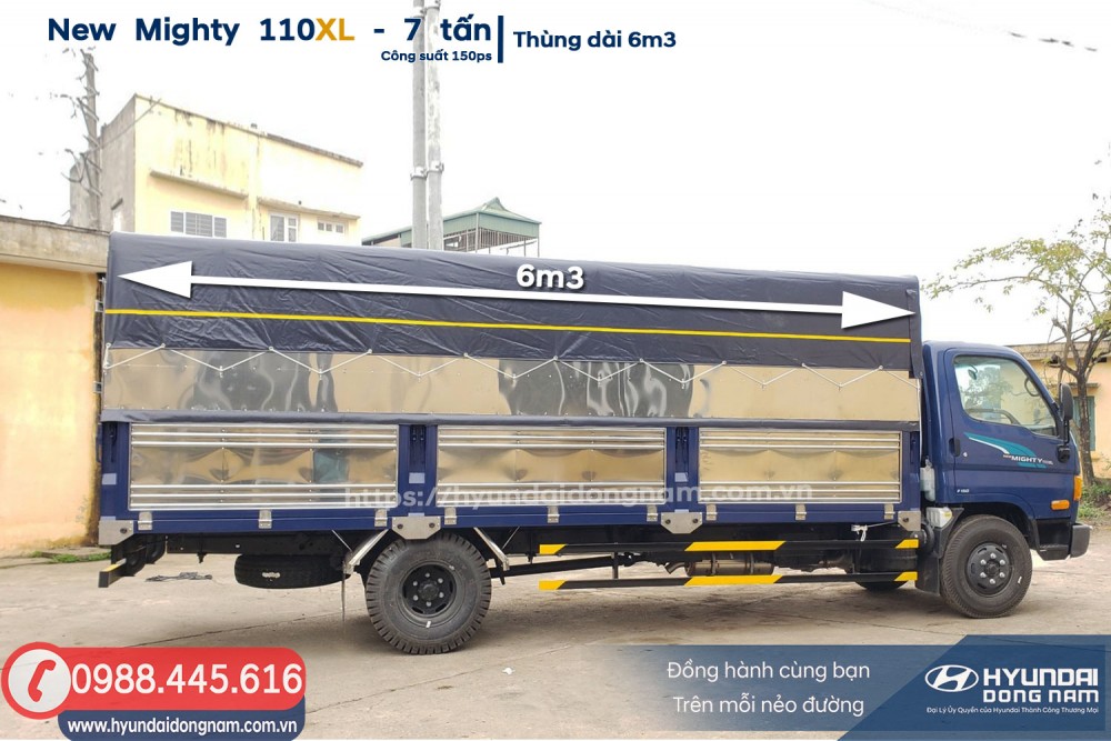 Hình ảnh xe Hyundai 110XL tải trọng 7 tấn thùng dài 6m3