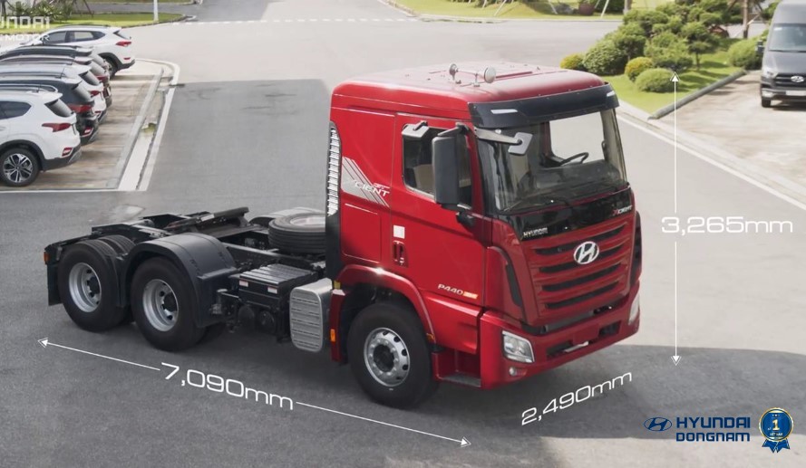 Kích thước tổng thể đầu kéo Hyundai Xcient GT
